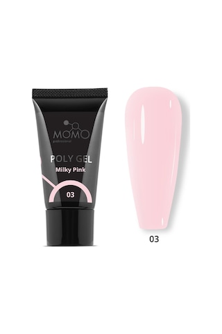 Momo Professional Protez Tırnak İçin Poly Gel Poli Jel No.03 Açık Pembe 30 Gr