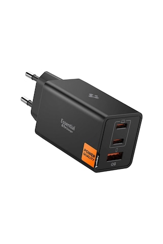 Spigen 67w Usb-c + Usb-a 3 Port Hızlı Şarj Aleti Samsung Pps 2.0 Isı Düşüren Gan Pro Akım Korumalı Pd 3.0 / Scp / Fcp Protokol Güç Adaptörü İphone & Android & İpad & Macbook Type-c Black