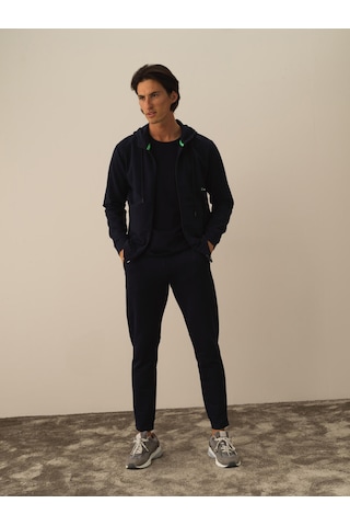 Xint Lacivert Pamuk Dokulu Slim Fit Sweatmont 350168