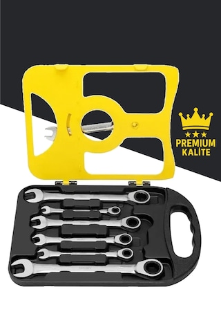Premium Mafsalsız Cırcırlı Anahtar Takımı 7 Parça Profesyonel Kullanım İçin Kaliteli Set