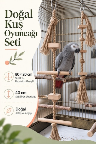 Mivra Pets 2'li Papağan Merdiven Kemirme Oyuncağı Mivra Pets 2'li Papağan Merdiven Kemirme Oyuncağı