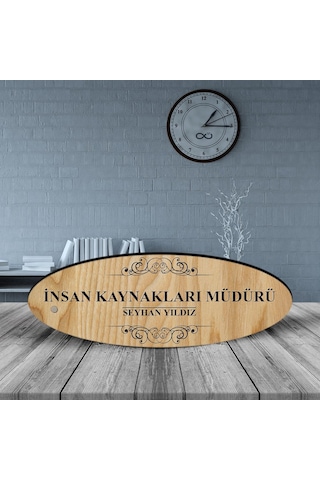 Kişiye Özel Mesleki İnsan Kaynakları Müdürü Ahşap Oval Masa İsiml N11.25480