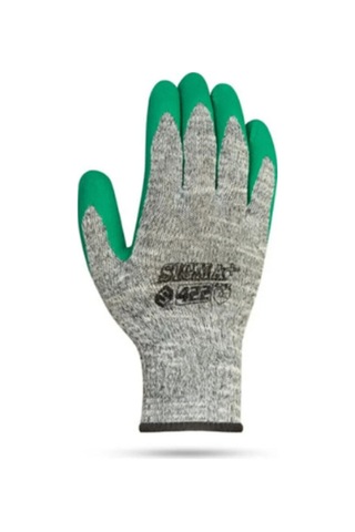 Camcı Eldiveni Lateks Iş Eldiveni Xl 6 Çift Yeşil - Gri