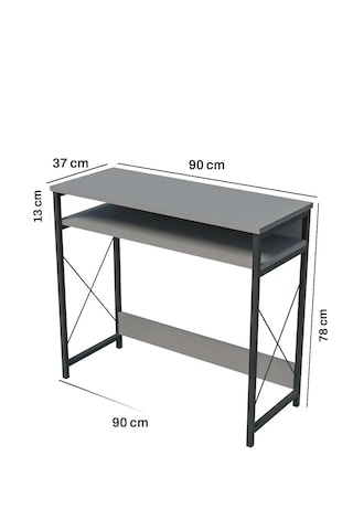 Reyo 90x37cm Metal Ayaklı Çalışma Masası Bilgisayar Masası Beyaz