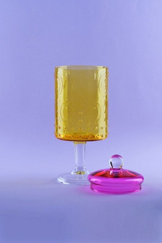 Glore Kavanoz Fleur Ayaklı Sarı Pembe 83324 Çok renkli