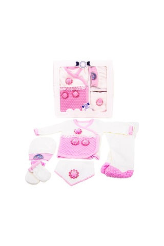 Hastane Çıkışı 5 Parça Pembe Papatya Kız Bebek Giyim Sarı