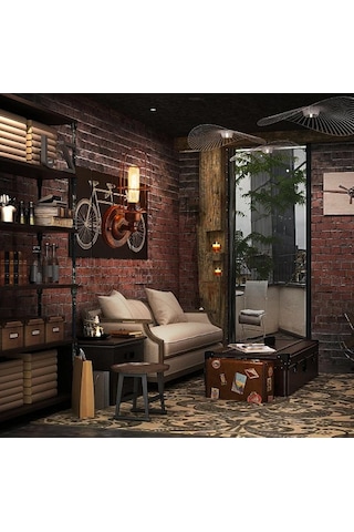 Riolight Bakır Eskitme Retro1,vintage1,rustik1 1xe27 Duylu Tekli Metal Kafes Duvar Aplik Eskitme