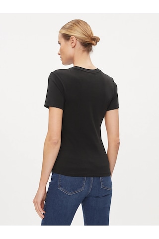 Tommy Hilfiger Logo Nakışlı Kadın T-shirt Siyah