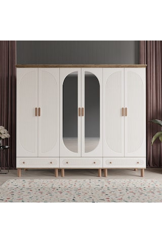 Beenal Furkan 6 Kapaklı Gardırop Dolap 240 CM Atlantik Çam - Aytaşı