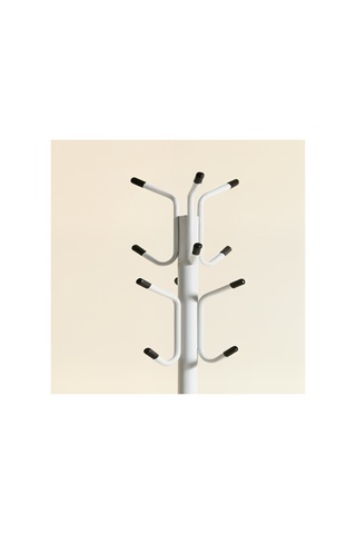 Viona 12 Askılı Metal Ayaklı Portmanto Beyaz 161 Cm