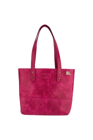 Twingold İsme Özel Tote Bag El Omuz Çantası - %100 Rainbow Deri - Ac03003 - Fuşya Fuşya