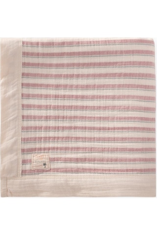 Kalın Biyeli Çift Kat Ham Battaniye 85x90 Cm Mint Yeşili-gül Kurusu Mint