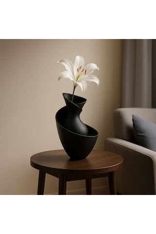 Spiral Formda Modern Vazo-fibrika Store Siyah