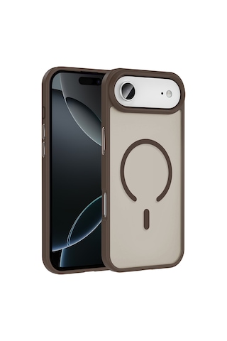 Apple Uyumlu iPhone 17 Air Kılıf M-safe Şarj Özellikli Mat Arka Yüzey Zore Sio Kapak Desert Titanyum