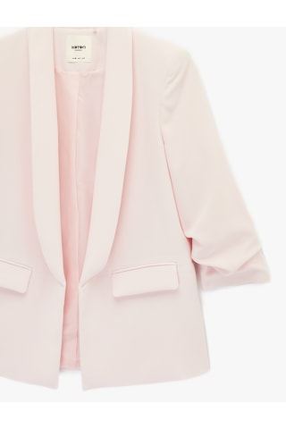 Koton Şal Yaka 3/4 Kollu Uzun Blazer Ceket Pembe 6sak50004uw Gül