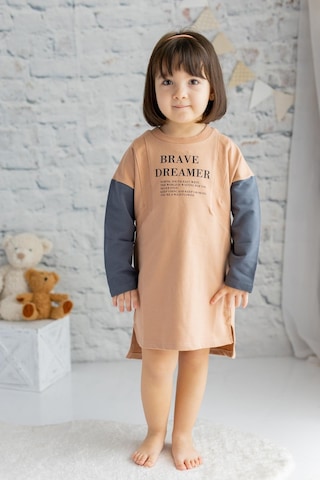 Zeyland Kız Çocuk Yazı Baskılı Örme Elbise-pembe Pembe