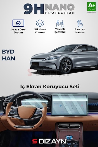 S-dizayn Byd Han 9h Nano Gösterge Ve Multimedya Ekran Koruyucu Parlak 2024 Üzeri A+ Kalite
