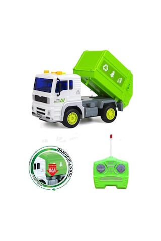 Pilli Işıklı Sesli Kumandalı Oyuncak Full Fonksiyon Araba İş Makinesi Çöp Kamyonu