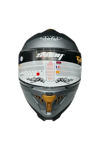 Sway Sw-865 Güneş Gözlüklü Kask Mat Gri