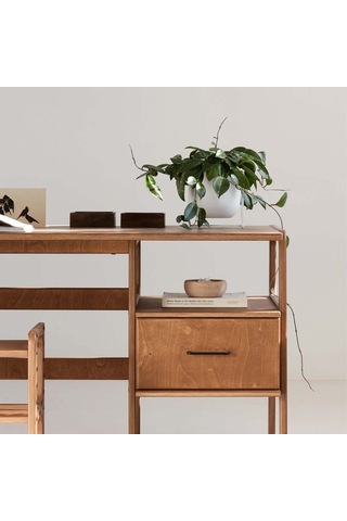 Woodesk Nordik Ahşap Çalışma Masası 180x60 Tik Renk Cpt4629-180 Teak