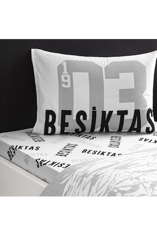 Taç Lisanslı Beşiktaş Soccer Tek Kişilik Pamuk Pike Takımı