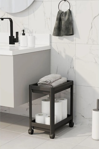 Tezgah Altı Tekerlekli Raf Ünitesi, Siyah