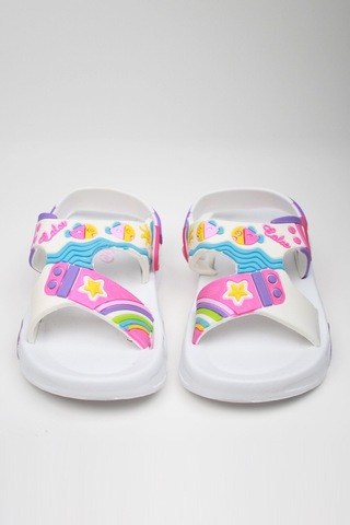 Günlük Unisex Çocuk Sandalet Esnek Kaymaz Taban Yazlık Ev Okul Kreş Ayakkabı Ps940-ps955 Beyaz - Pembe