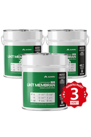 Alkoru 3 Adet 15 Kg Lite Likit Membran Avantaj Paket