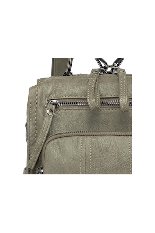 Yıkama Deri Sırt Askılı Kadın Çantası 21k Barcelona 1915 Yeşil