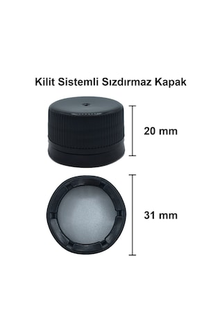 Afracam Maraska Şeffaf 1000 ML Kilitli Kapaklı ve Kapüşonlu Boş Cam Şişe 20 Adet