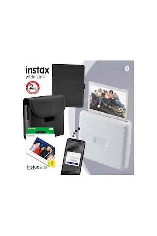 Fujifilm Instax Wide Link Akıllı Telefon Yazıcısı + Seti 1 Beyaz