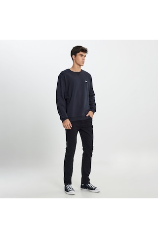 Lee Erkek Siyah Yuvarlak Yaka Sweatshirt Siyah