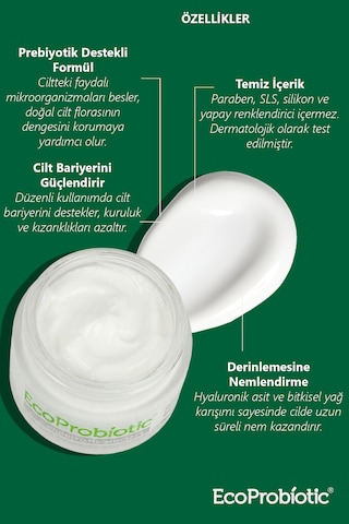 Prebiyotikli Cilt Kremi 50 Ml- Aydınlatıcı Etki - Kuru Cilt Tipi