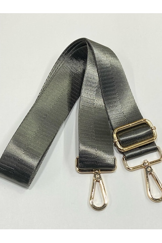 Çanta Sapı / Polyester Gold Detaylı Çanta Sapı - Füme Füme