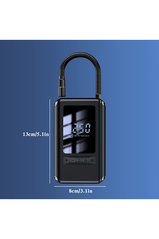 Samdoo Akıllı Kablosuz Mini Araçlastik Kompresör: Otomobil, Motosiklet, Bisiklet Lastikleri İçin Basınç Ayarlı Otomatik Kesme Fonksiyonlu Hava Pompa