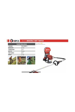 Rapco BG630 Benzinli Sırt Tırpan