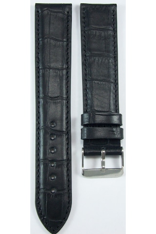 Bizon Ekstra Uzun Deri Saat Kayışı 20mm Siyah Xxl Saat Kordonu