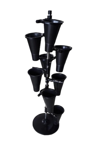 Şık Metal İskeletli Dokuzlu Saksı Standı