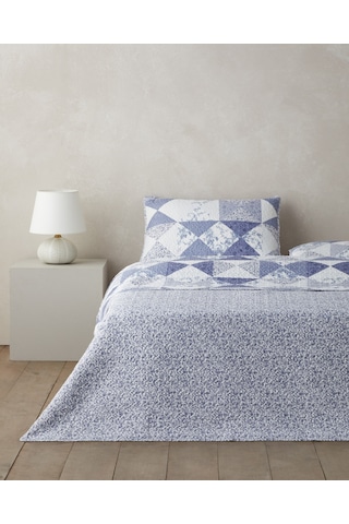 Mosa Blu Çift Kişilik Yatak Örtüsü Takımı 200x220 Cm Lacivert