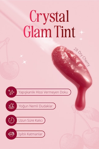 Clıo Crystal Glam Tint Clıo Crystal Glam Tint 28 Dry Cherry