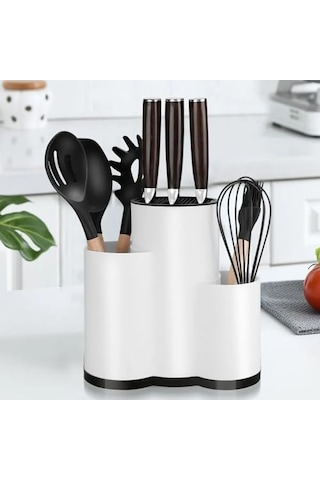 Tezgah Üstü Bıçaklık Kepçelik Ve Kaşıklık Düzenleyici Organizer Beyaz 30 X 34 Diğer