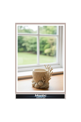 Monbc Coralia Mercan 3d Tasarım Dekoratif Biblo, Hediyelik Ve Ev Ofis İçin Şık Aksesuar