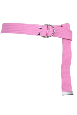 Fashion Moon Pembe Renk Çift D Tokalı Örme Palaska Kemer