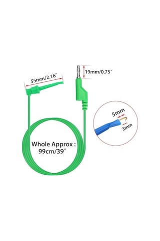 P1045 Multımetre Test Uçu Kablo Kiti - Kırmızısiyahsarıyeşilmavi