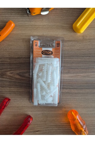 No:8 Plastik Dübel - 50 Adet