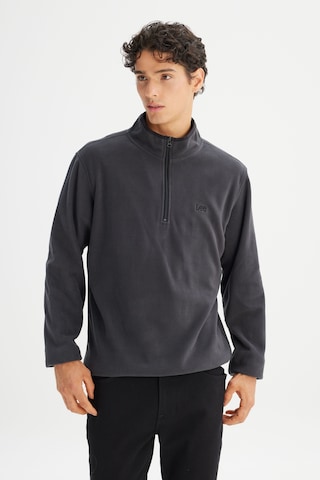 Lee Regular Fit Normal Kesim Fermuarlı Dik Yaka Polar Gri