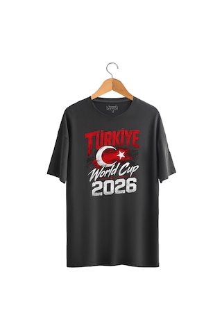 Byvol Türkiye Dünya Kupası 2026 Baskılı Tişört Siyah Byvol Türkiye Dünya Kupası 2026 Baskılı Tişört Siyah
