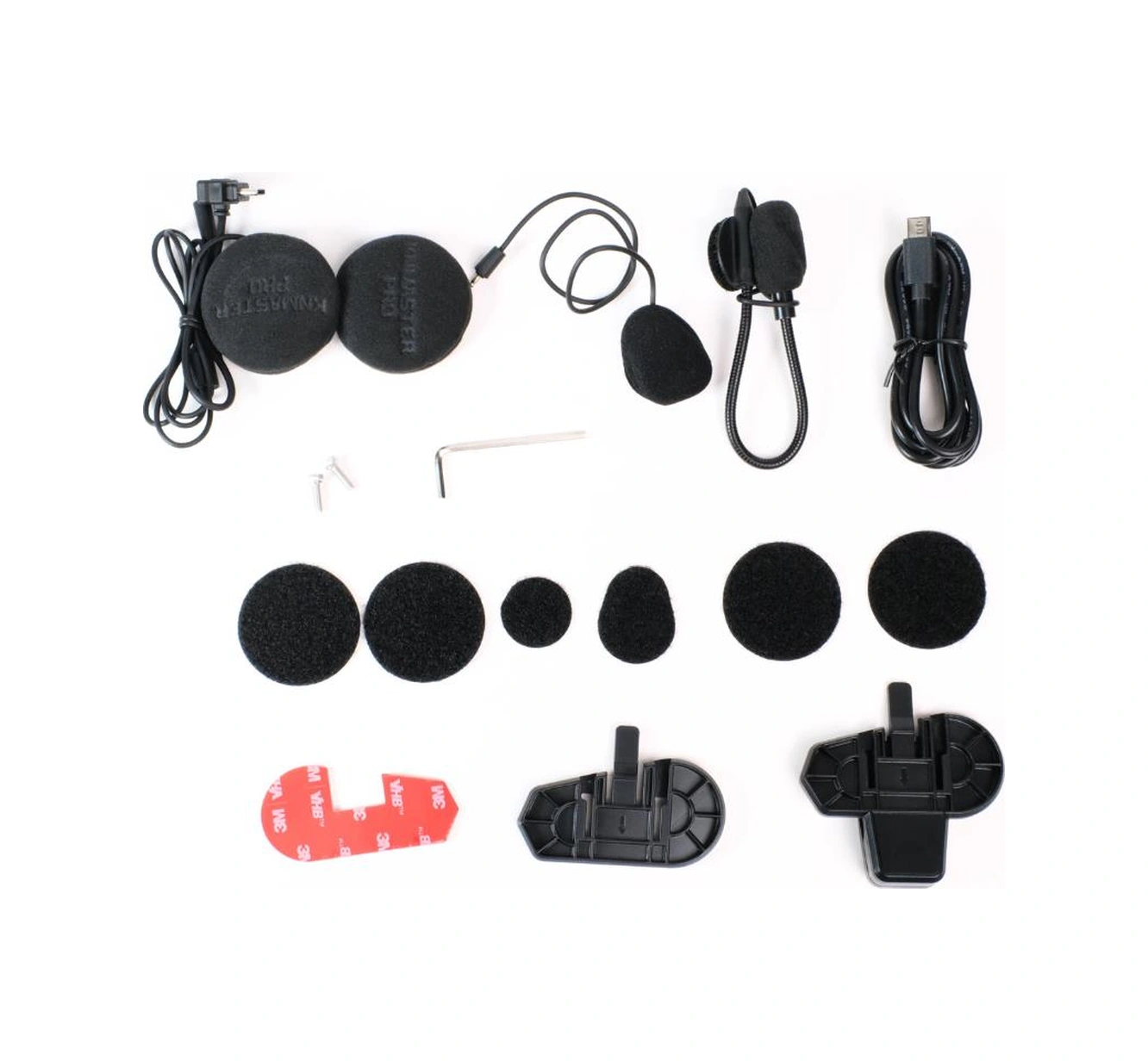 Knmaster Kn2300 Motosiklet Kask İnterkom Bluetooth Intercom Kulaklık Seti Siyah