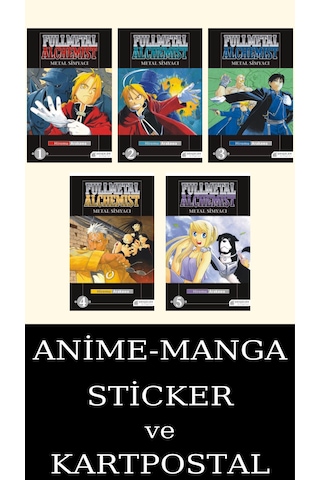 Fullmetal Alchemist 1-2-3-4-5 Manga Seti 5 Kitap / Anime-manga Sticker Ve Kartpostal