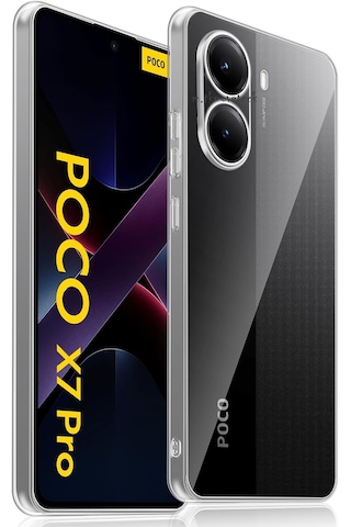 Xiaomi Poco X7 Pro Kılıf Şeffaf Silikon + 9h Ekran Koruyucu Cam